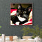 Diamond Painting Long Whisker Black Cat Full Round Wall Picture Kit 30x30cm