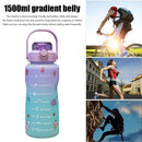 1500ml Colorful Water Kettle w/ Marker Large Sports Drink Frosted Cup (A) Newly