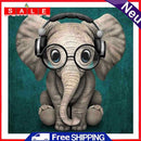 DIY Music Elephant Animal Full Embroidery Stamped 11CT Cross Stitch Kits Decor