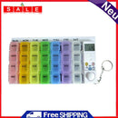 28 Grids Timer Medicine Box Pill Case LED Reminder Weekly Tablet Dispenser Clock