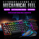 TF200 Rainbow RGB Back Light Keyboard Mouse Mice Wired Keyboard Mouse Combos Set