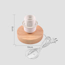 Solid Wood Table Lamp Base E27 220V Wooden Light Holder w/Switch Line (E) Newly