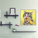 Cute Cat Animal Diamond Drawing Full Round Drill Rhinestone Mosaic (A2520) Newly