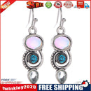 Water Drop Earrings Women Moonstone Dangle Ear Hook Jewelry Gift (Bright)