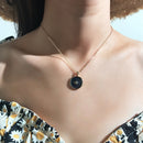 Simple Stars Moon Necklace for Women Girl Round Pendant Neck Chain Jewelry Gift
