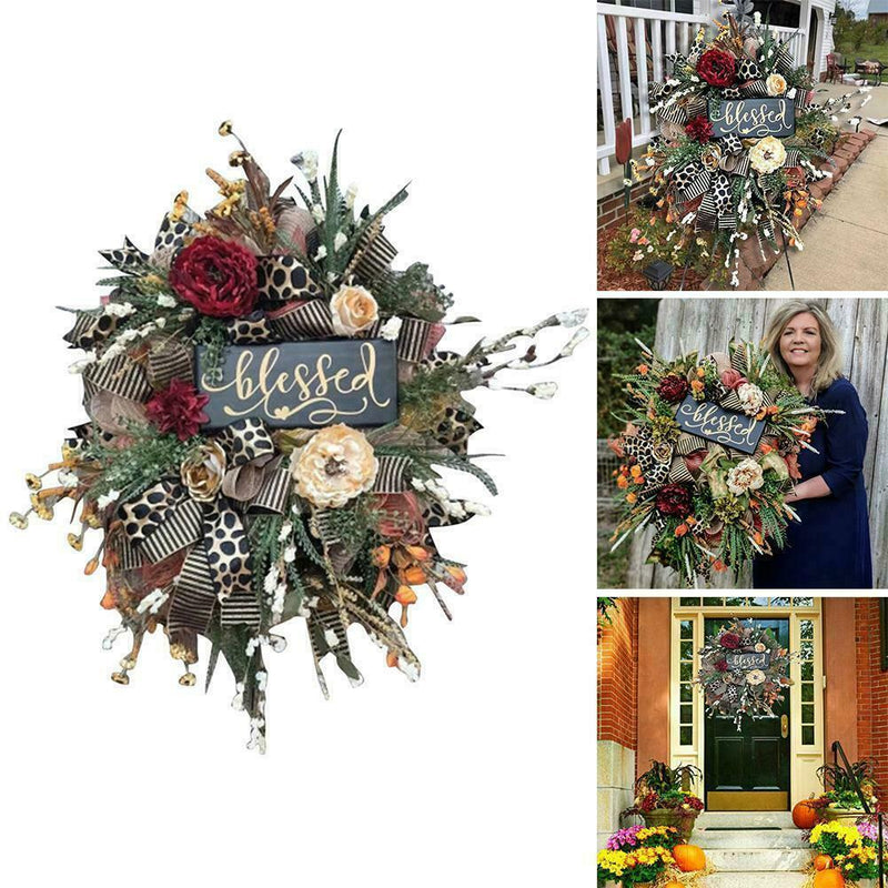 Fall Door WreathThanksgiving Day Christmas Harvest Front-Door Wreath gifts