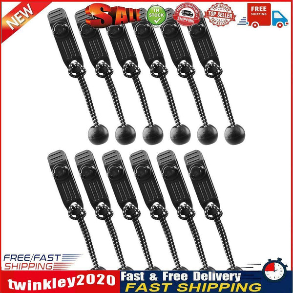 Windproof Outdoor Camping Tent Awning Fixing Clamp + Elastic Rope (12pcs) Newly