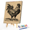 Frameless Oil Paint By Numbers DIY Rooster Picture Craft for Home Living Room