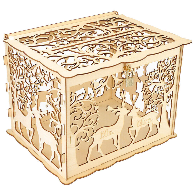 DIY Wooden Wedding Card Box Business Card Boxes Party Favor Decor (JM01367)