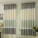 4pcs Strip Shading Curtain Bedroom Living Room Semi Blackout Purdah(Blue)