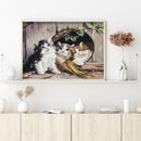 3 Beaches Handmade Full Embroidery Cute Kittens Stamped Cross Stitch Home Decor