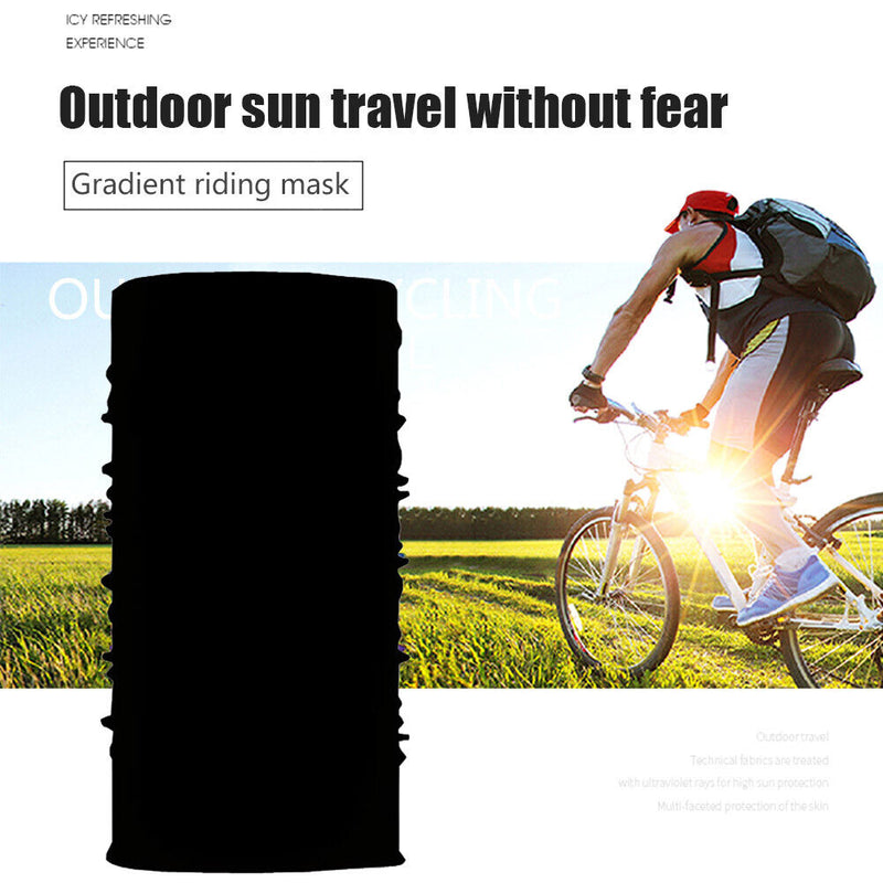 Cycling Camping Neck Tube Scarf Outdoor Gaiter Bandana Headband (Black) Newly
