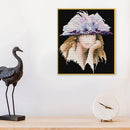 14CT Full Cross Stitch Purple Hat Lady Stamped DIY Embroidery Kits Crafts