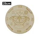 Wooden Divination Pendulum Board with Stars Moon Carved Coaster (Yellow 25cm)