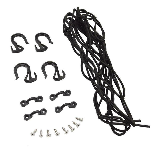 15"x15" Deck Cargo Bungee Net with Pad Eyes & Hooks Boat For Canoe Marine Q3J2