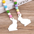 DIY Rabbit Farmhouse Rustic Beads Easter Tassel Easter Wood Beads Tassel
