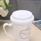 Silicone Insulation Anti-Dust Cup Cover Tea Coffee Sealing Lid Cap(White)