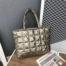 Women Lattice Quilted Shoulder Bags Female Shopping Bag Large Nylon Tote Handbag