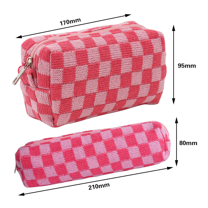 2pcs Makeup Case Knitting Makeup Bags Toiletry Bag Organizer for Weekend Holiday