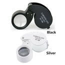 40 X Foldable Handheld Jewelry Magnifier Magnifying Jewelers Eyeglass LED Loupe