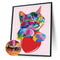 Partial Round Crystal Drill Colorful Cat Diamond Painting Draw Kit (KA302) Newly