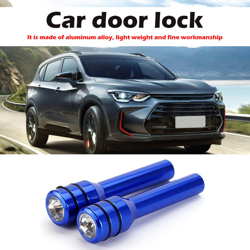 Car Door Lock Knob Universal Rhinestone Auto Interior Door Lock Pull Knob 2 P