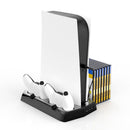 Vertical Stand for PS5 with Cooling Fan 14 Game Slots Dual Controller Charger