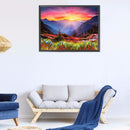 5D Diamond Painting Sunrise Hillside Full Round Drill Rhinestone DIY Wall Art