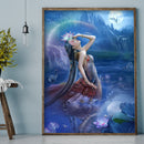 3 Beaches DIY Full Embroidery Set Beauty Mermaid Printed Cross Stitch Home Decor