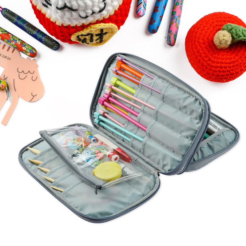 Handmade Yarns Crochet Sewing Tools Storage Bag DIY Knitting Needles Organi