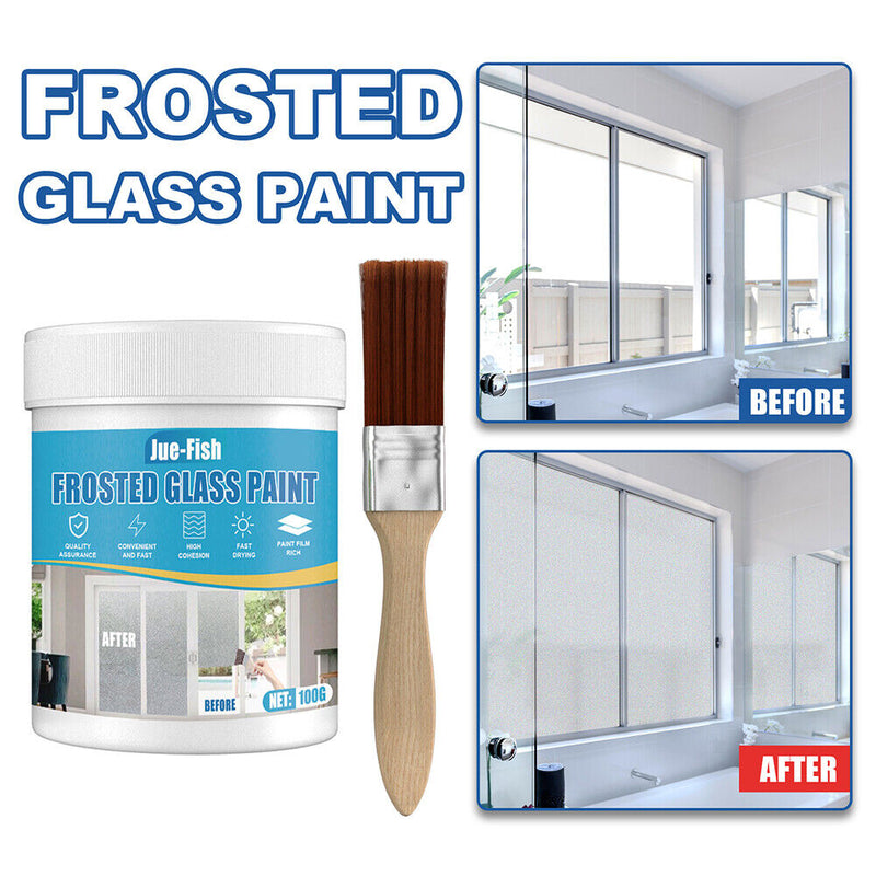 100g Frosted Glass Glue Paint with Brush Window Privacy Varnish Home Decorations