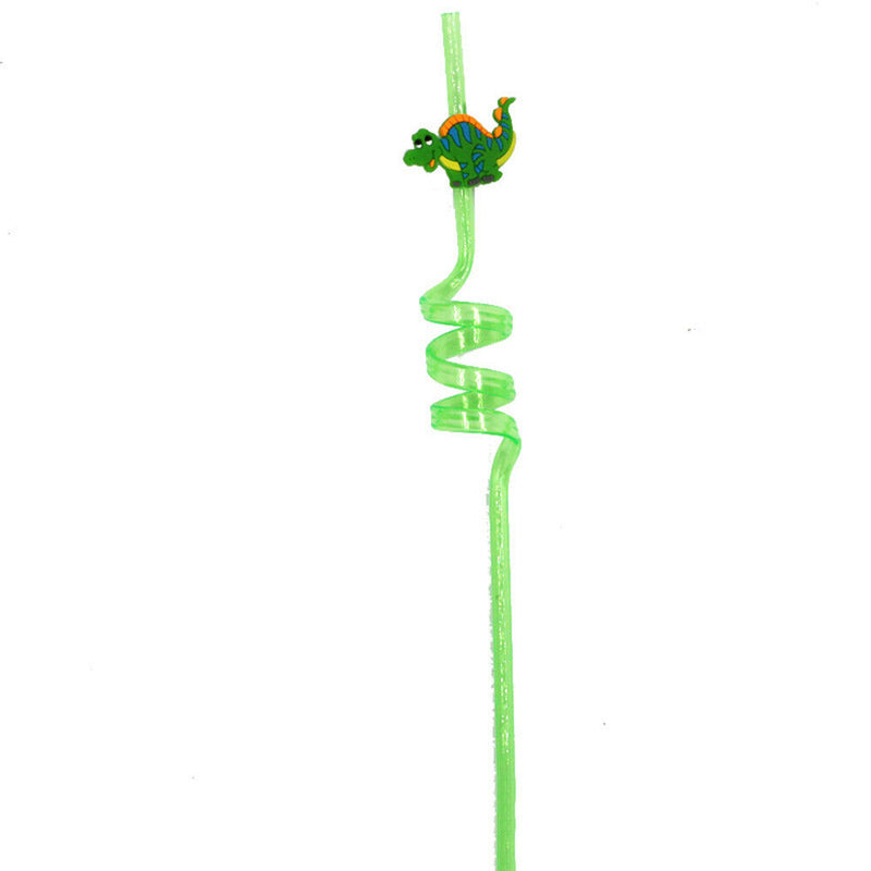 Design Dino Theme Cartoon Pattern Straws-Plastic Dinosaur Reusable Straws