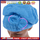Microfiber Hair Turban Quickly Dry Hair Hat Wrapped Towel Bath Blue