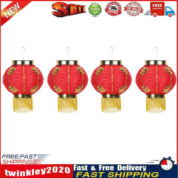8 inch Cloth Lanterns Pub Restaurant Waterproof Lantern with Tassel (4pcs) Newly