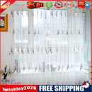 2m Screen Embroidery Sheer Voile Window Drape Curtain for Living Room(Pink)