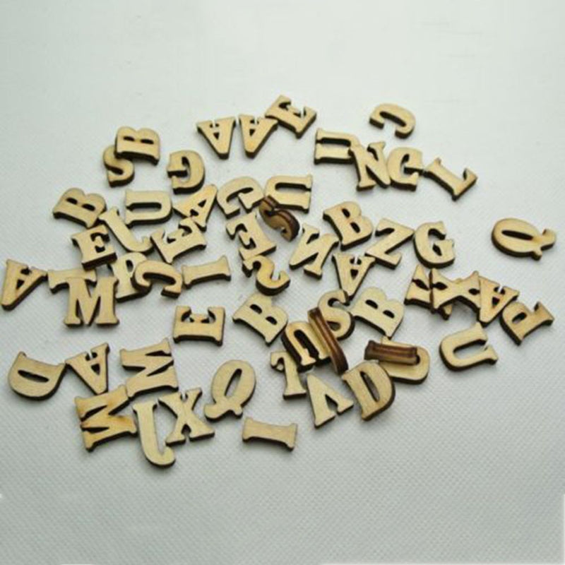 DIY Decoration Tile Alphabet Unfinished Wooden Letters Wood Sign Cutting Discs