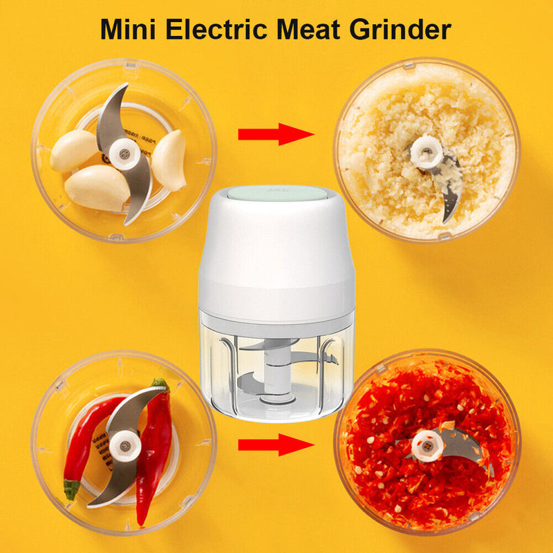 250ml Electric Garlic Masher Mini Chopper Vegetable Chili Meat Ginger Masher