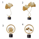 Luxury Crafts Background Decor Metal Ornaments Ginkgo Leaf Table Decoration