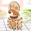 Retro Wooden Manual Music Box Cranked Handle Child Birthday Gift Home Decoration