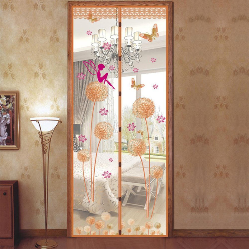 Magnetic Curtains Door Screen Anti-insect Curtain Mosquito Net Tulle(Coffee