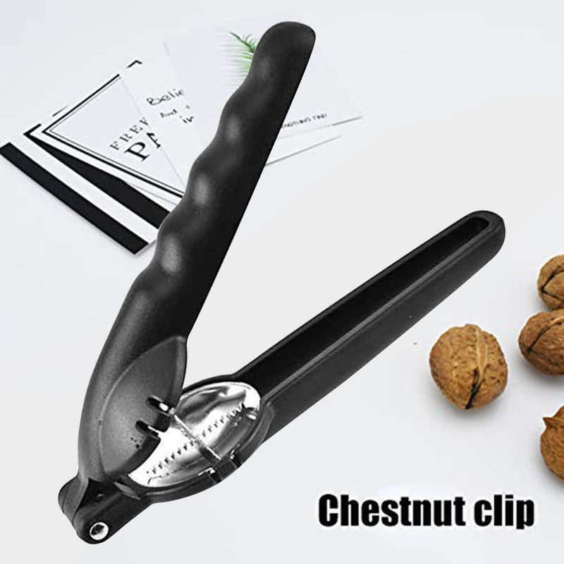Stainless Steel Chestnut Clip Walnut Pliers Nut Opener Kitchen Tool (Black)