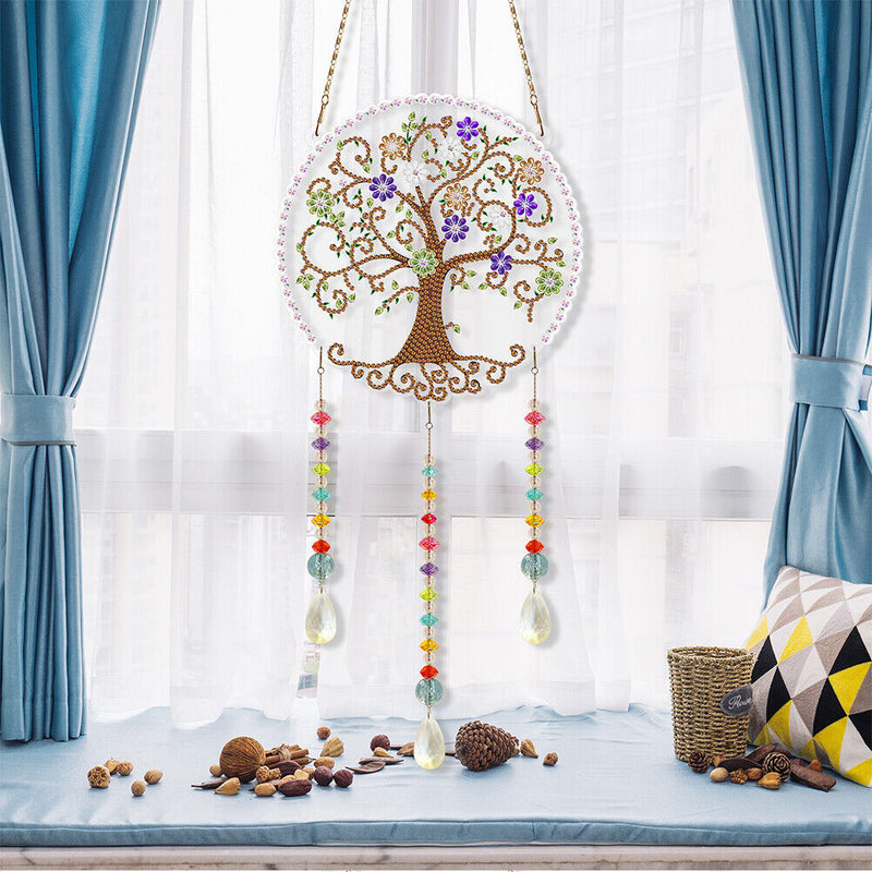 DIY Crystal Prism Teardrop Pendant Diamond Painting Kit Wind Chime (PFL12) Newly