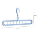 Clothes Wardrobe Hanger Hook Clothing Hanging Rack Shelf Organizer (Blue)