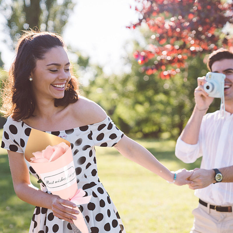 Soap Rose Flower Bouquet Artificial Rose Flower for Women Girl (Pink Rose) Newly