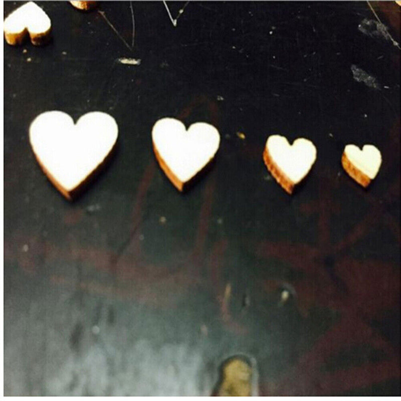 DIY 4 Sizes Wooden Love Heart Crafts Accessories Table Scatter Wedding Decor