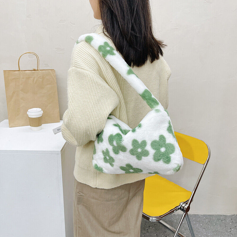 Women Soft Warm Plush Handbags Autumn Winter Fluffy All-Match Phone Evening Bags