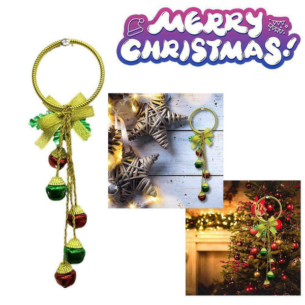 Christmas Tree Bells Pinecones Bow Door Wall Hanger Pendant r Wreath Deco O2J4