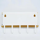 Wooden Wall Hanging Shelf Key Rack Sundries Storage Box Organizer (White) Newly