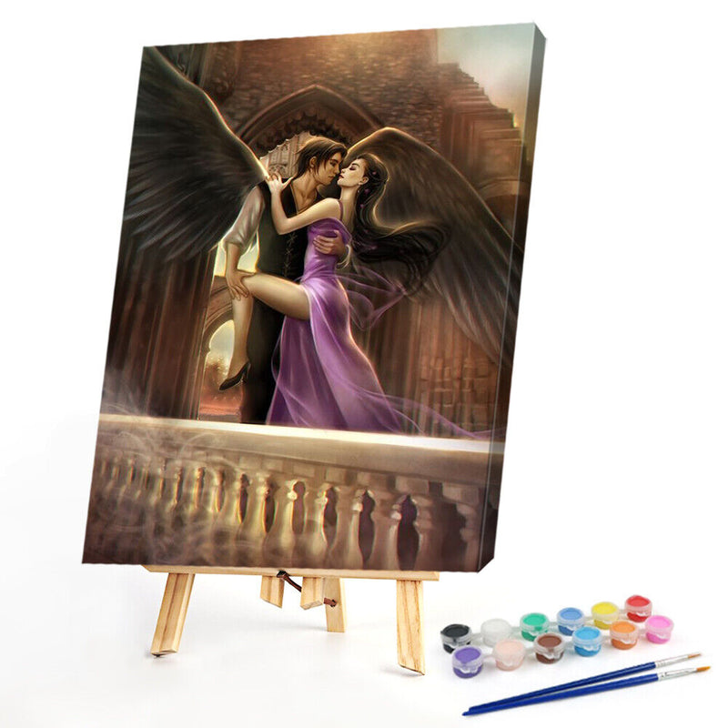 Fallen Angel Lovers Oil Paint By Numbers Drawing DIY Picture for Adults Children