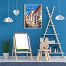 House Stairs Oil Paint By Numbers Kits DIY Handpainted on Canvas Wall Art